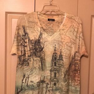 Inoah dress with map design .